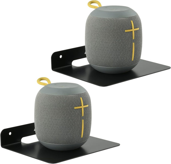 TXEsign Small Floating Shelves, 6" Speaker Shelf-2 Pack, Metal Mount Shelves for Bluetooth Speaker, Webcam, Cell