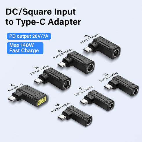 SinLoon PD 140W DC5521 to Type C Power Charging Adapter, DC 5.5mm x 2.1mm Female Input to USB C Male Connector