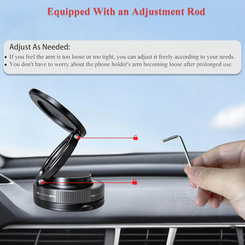 LONGQUAN 360 [89+LBS 2600gf 17/16/15/14/13/12 Upgraded Vacuum Magnetic Car Phone Holder, Strong Suction Cup Phone Mount
