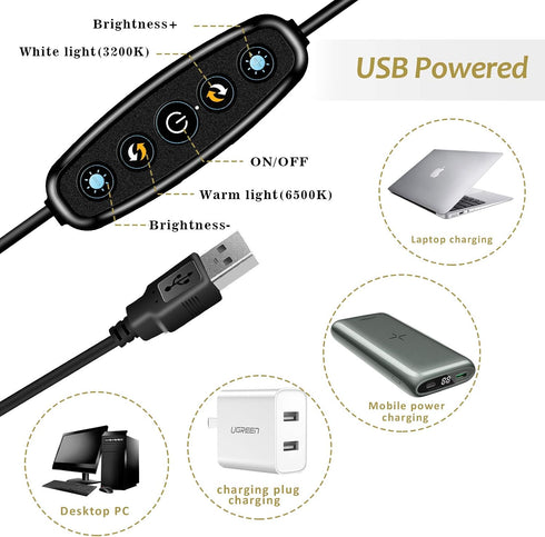 Video Conference Lighting, Webcam Ring Light for Monitor Clip On, Zoom Call Lighting for Remote Work