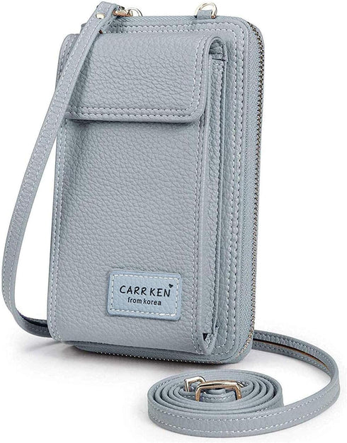 Women Crossbody Cell Phone Bag, Small Leather Travel Wallet Case with RFID Card Slots for iPhone and Samsung