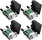 DB9 Female Connector, 4 Pack Solderless RS232 D-SUB Breakout Connector with Case, Long Bolts Tail Pipe