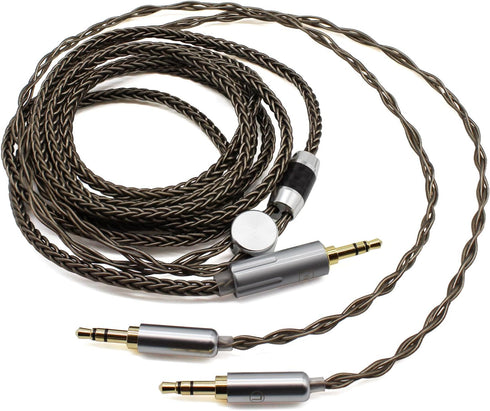 Youkamoo 8 Core Braided Silver Plated Replacement Cable for Hifiman HE4XX, 3.5mm to Dual 3.5mm Male