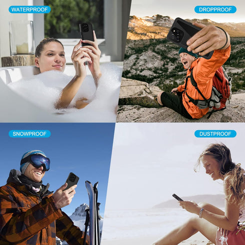 Lanhiem IP68 Waterproof Case for iPhone 13 Pro, Dustproof Shockproof Full Body Cover with Built-in Screen Protector