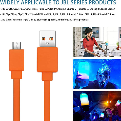 USB Fast Charger Power Adapter Cable for JBL Wireless Bluetooth Speaker, Earphone, Headphone, Compatible