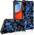 Military Grade Moto G Play Case 2021 - Drop Tested, Built-in Kickstand, Camouflage Deep Blue, Magnetic Car Mount