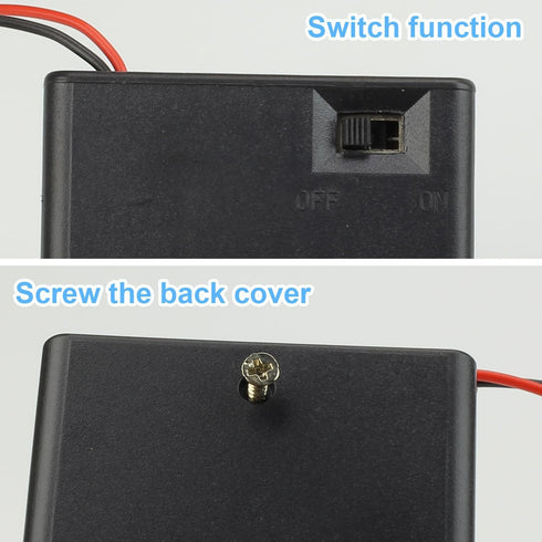 Goweewon 2 Pack 3 (3x1.5 4.5V Pack (3 AA Battery Holder, AA Battery Holder with Leads, with Switch, Volt) AA Battery