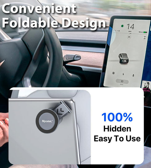 Nycetek Tesla Phone Mount Holder for MagSafe, Super Suction Power Dashboard Magnetic iPhone Car Mount