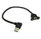 Panel-Mount USB 3.0 Extension Cable, Haokiang 1 ft/30cm Right Angle USB 3.0 Type A Male to Female with Screw Hole