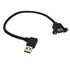 Panel-Mount USB 3.0 Extension Cable, Haokiang 1 ft/30cm Right Angle USB 3.0 Type A Male to Female with Screw Hole