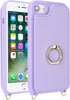 iPhone 7/8/SE 2020/SE 2022 Case with Card Holder and Strap for Women, Crossbody Lanyard, Kickstand, Phone Wallet Cases
