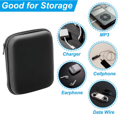 PATIKIL 5.51x3.94 Electronic Organizer Case, 2Pcs EVA Hard Waterproof Travel Carrying Case for Digital Devices