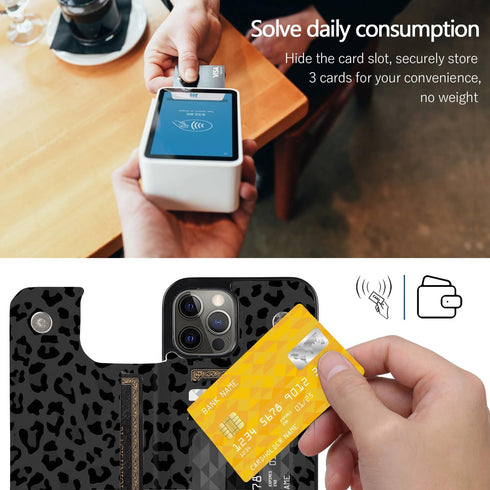 Leather Flip Case Wallet for iPhone 12 Pro/12 6.1", Slim Sleeve Wallet with Card Slots, Shockproof Protective Shell