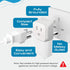 Ceptics UK Travel Plug Adapter, 2 in 1 Type G Adapter, US to UK Adapter with Dual USA Inputs, 3 Pack