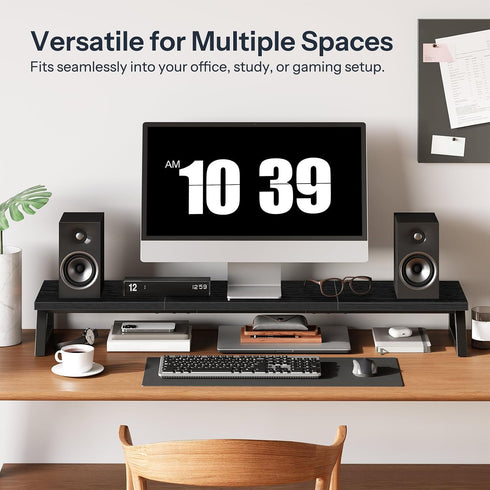 39 Inch 2 BB121CJ01 HOOBRO Dual Monitor Stand Riser, Large Computer Monitor Stand for Monitors, Computer Monitor Riser