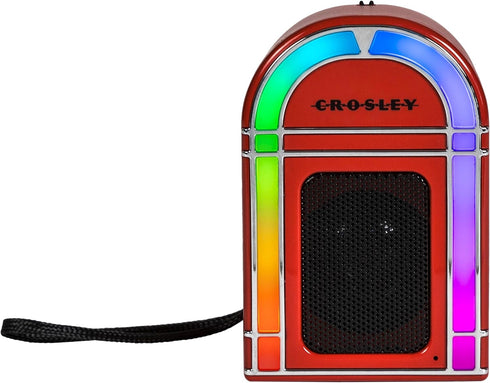 Crosley CR3046A-RE Mini Jukebox Portable Bluetooth Speaker with LED Lights and Microphone, Red