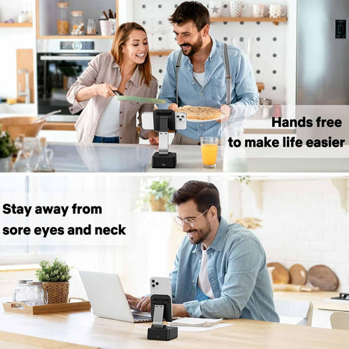 LENRUE Cell Phone Stand with Wireless Bluetooth Speakers, Flexible Comfort View, Loud Clear Sound, Tech Gadgets for