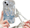 iPhone 11 Case for Women/Girls, Cute Butterfly Glitter Bling with Bracelets, Anti-Scratch Shockproof Cover - Blue