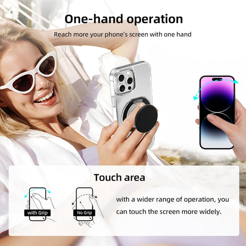 Grippopso 17 16 15 14 13 12 for Magsafe Phone Grip, Magnetic Phone Grip Holder with Adjustable Stand, Magneticc