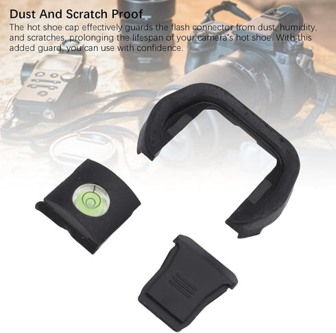 Yunir R5 R6 Camera Eye Cup, Hot Shoe Cover with Bubble Level Kit, Viewfinder Protector for Camera Accessories