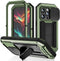 JINGANGYU Metal Heavy Duty Phone Case Compatible with iPhone 15 with Kickstand Built-in