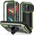 JINGANGYU Metal Heavy Duty Phone Case Compatible with iPhone 15 with Kickstand Built-in