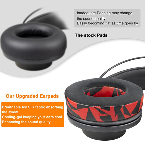 SOULWIT Earpads Replacement for AKG Pro Audio K845 K845BT K545 K540 K275 K267 K245 K182 K167 Headphones (90mm CG Red