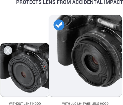 Metal Lens Hood for Canon RF 28mm f/2.8 STM Lens on Canon EOS R50 R100, Replaces Canon EW-55, Compatible with 55mm