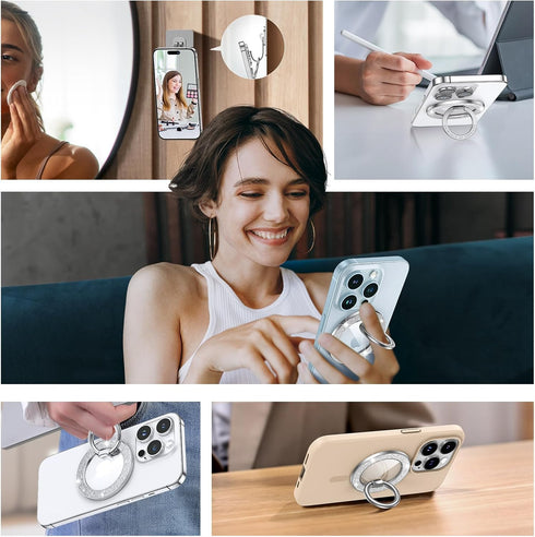 Syncwire Magnetic Phone Grip for MagSafe, Bling Magnetic Phone Ring Holder, 360° Rotation with Floating Effect Cell