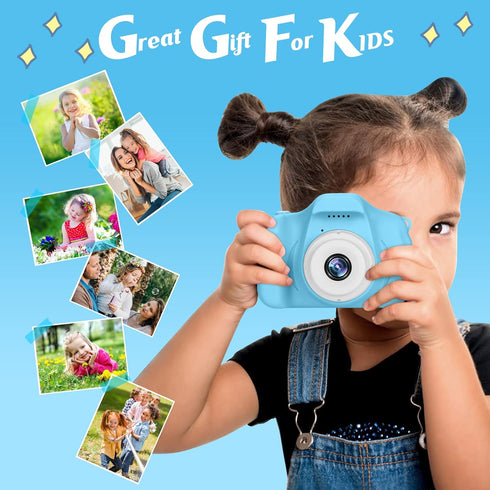 Kids Camera for Boys and Girls, SINEAU Digital Camera Toy Gift with 32GB SD Card, 1080P Video Recorder, Blue