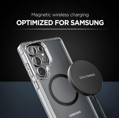 GALVANOX 2-Pack S26 S25 S24, 6Ft Magnetic Wireless Charger for Samsung Ultra, Galaxy Compatible with MagSafe, Charging