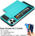 Vofolen Case for iPhone 11 Pro Max Wallet with Credit Card Holder Slot, Dual Layer Hybrid Armor Sky Blue
