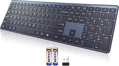 INFINMIND Wireless Keyboard-2.4G Ultra Slim Quiet Full Size USB PC Computer Keyboard,19 Multimedia