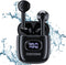 T11 Wireless Earbuds with LED Power Display for iPhone Android, 50H Play Time, Waterproof Bluetooth Mic (Black)