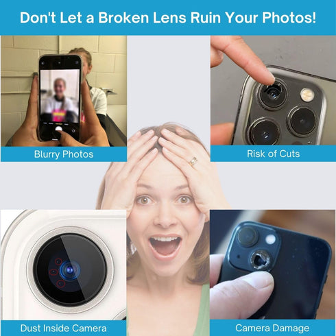 MEEFIX (2-Pack) 14 Pro/14 Rear Camera Lens Replacement for iPhone Pro Max with Pre-Installed and Extra Adhesive