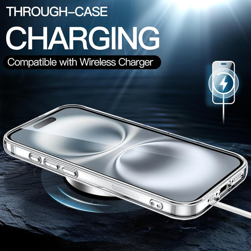 JETech 16 6.1-Inch, Case for iPhone Non-Yellowing Shockproof Phone Bumper Cover, Anti-Scratch Clear Back (Clear)