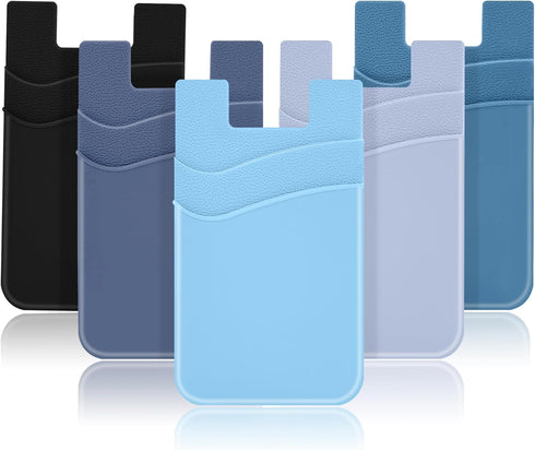 SHANSHUI Phone Card Holder Stick On, Cell Phone Silicone Sticky Wallet Sleeve Pocket Business ID Credit Card Compatible