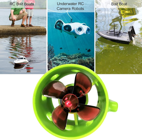 HUIOP 1000KV 4-Blade 12-24V Boat Underwater Motor, Underwater Brushless Motor Clockwise with with Propellers Electric