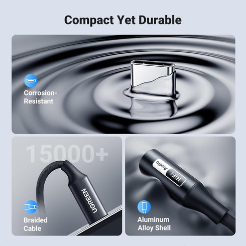 UGREEN USB C to 3.5mm Audio Adapter, Hi-Res USB C to Aux Dongle, Compatible with iPhone 15 Pro Max, Samsung Galaxy