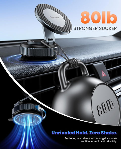 Jononser 360Adjustable 17/16/15/14/13/12 Suction Phone Mount for Car Dashboard/Windshield - Magnetic Phone Holder