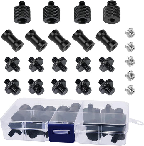 24 Pcs Camera Screw Adapter 1/4 to 1/4 and 1/4 to 3/8 Tripod Mount Converter Set for Camera Mount and Monopod