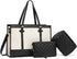 Keyli 3pcs Laptop Bag for Women,15.6 Inch Canvas Tote Bag Work Bags Large