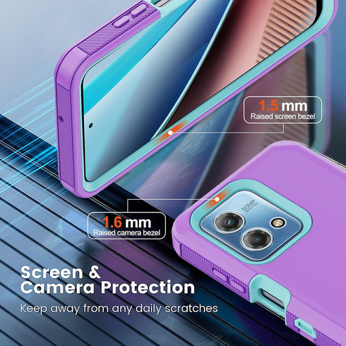 Annymall Motorola Moto G Stylus 4G 2023 Case - Heavy Duty 3-Layer Rugged Defender Cover with 2 Screen Protectors