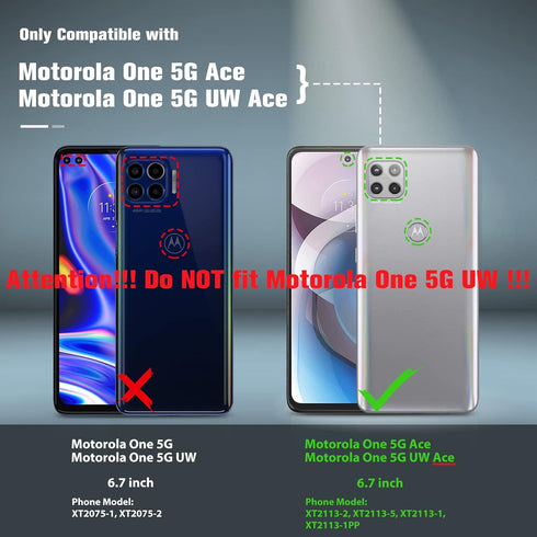 BNIUT for Motorola One 5G Ace (One 5G UW Ace) Case: Dual Layer Protective Heavy Duty Cell Phone Cover Shockproof Rugged with Non Slip Textured - Military Protection Bumper - 6.7inch (Matte Black)