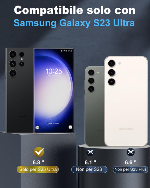 Samsung Galaxy S23 Ultra Case, Full Body Protection, IP68 Waterproof, 12FT Military Shockproof, Built-in Screen & Lens