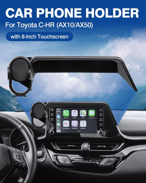 Custom Fit Car Phone Holder for 2019-2022 Toyota C-HR CHR, 8" Screen Mount with 360 Degree Rotation