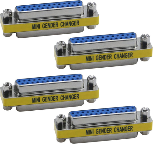 Antrader 4-Pack DB25 25 Pin Female to Female Mini Gender Changer Coupler Adapter