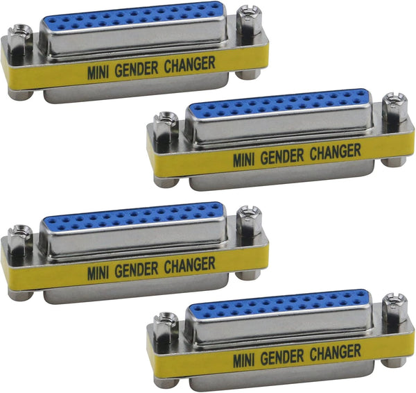 Antrader 4-Pack DB25 25 Pin Female to Female Mini Gender Changer Coupler Adapter