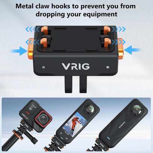VRIG 360 2, 2-Prong 1/4" X5/ X4 X4/ X3 Magnetic Quick Release Mount for Insta ACE/ACE PRO/ACE PRO Quick & Convenient