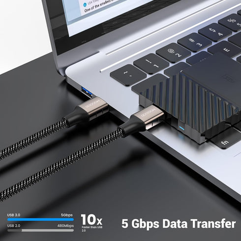 USB 3.0 Male to Male Extension Cable, USB A Male to Male Cord, Works with Laptop Cooling Pad, External Hard Drive